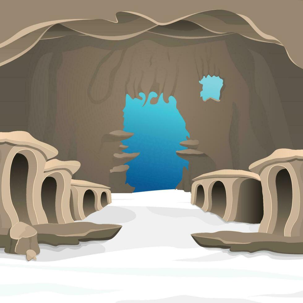 vector ilustración de Nevado cueva dentro ver