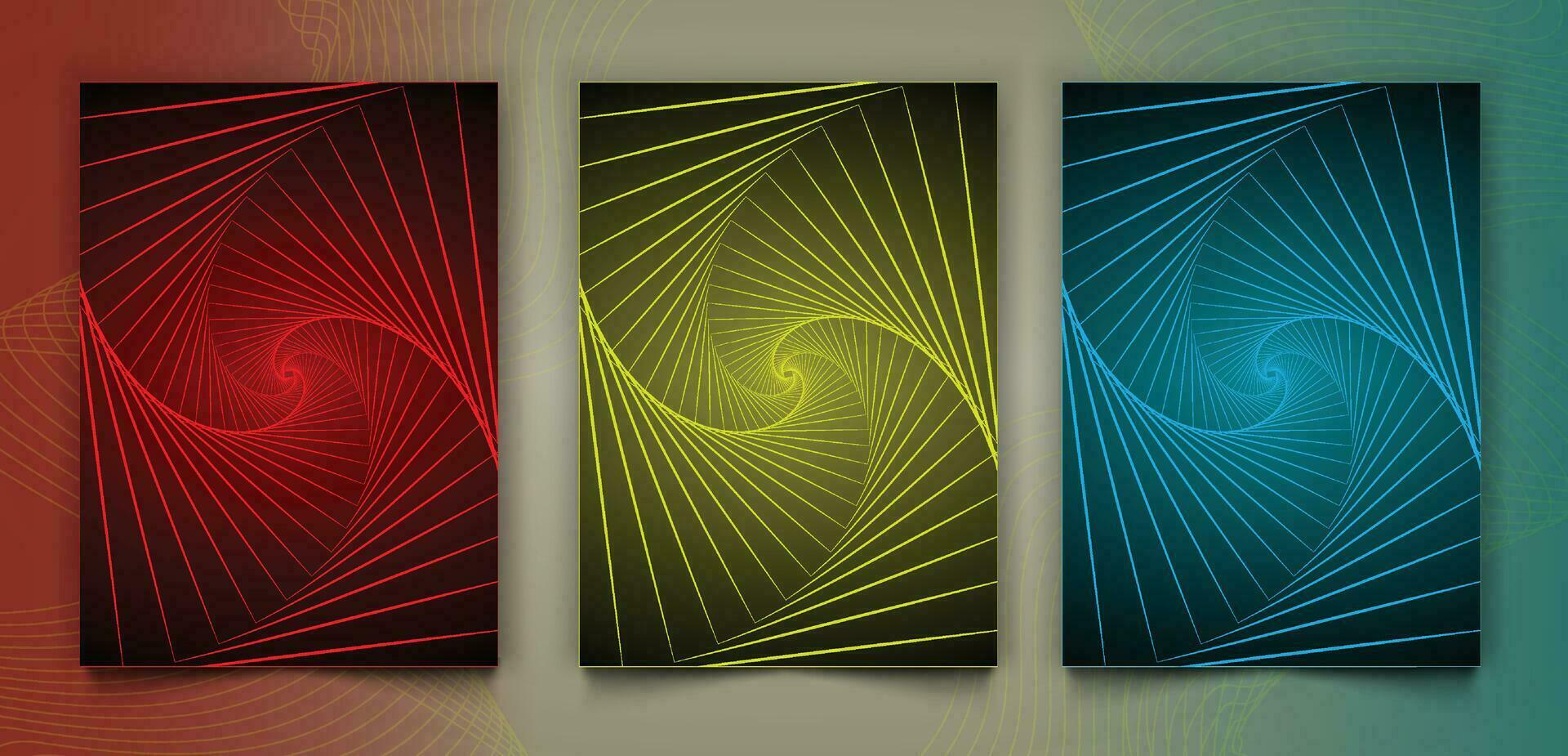 Set of abstract modern book covers design, gradient swirl lines vector background, minimal template design for cover or web