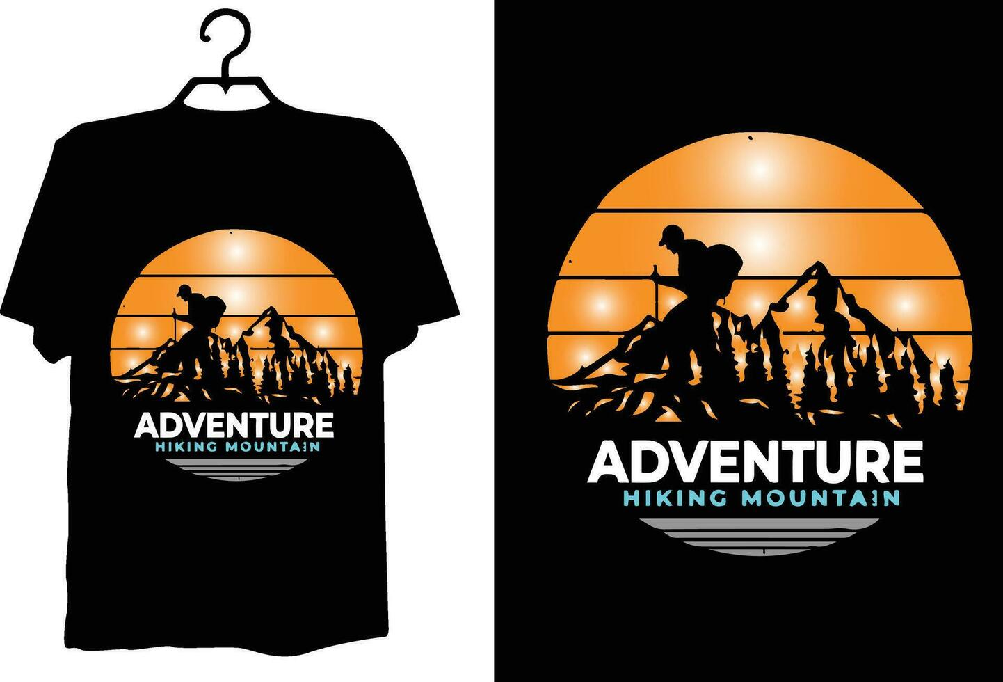 Hiking t shirt design vector