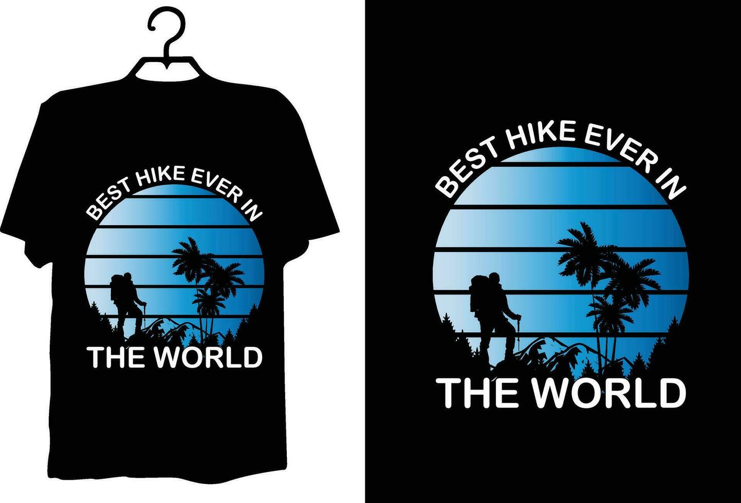 Hiking t shirt design vector