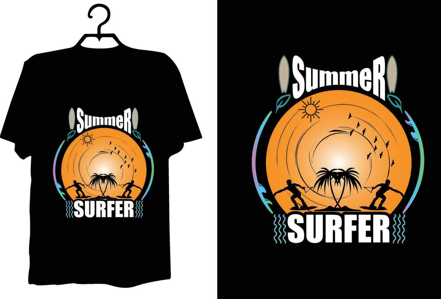 diseño de camiseta de verano vector