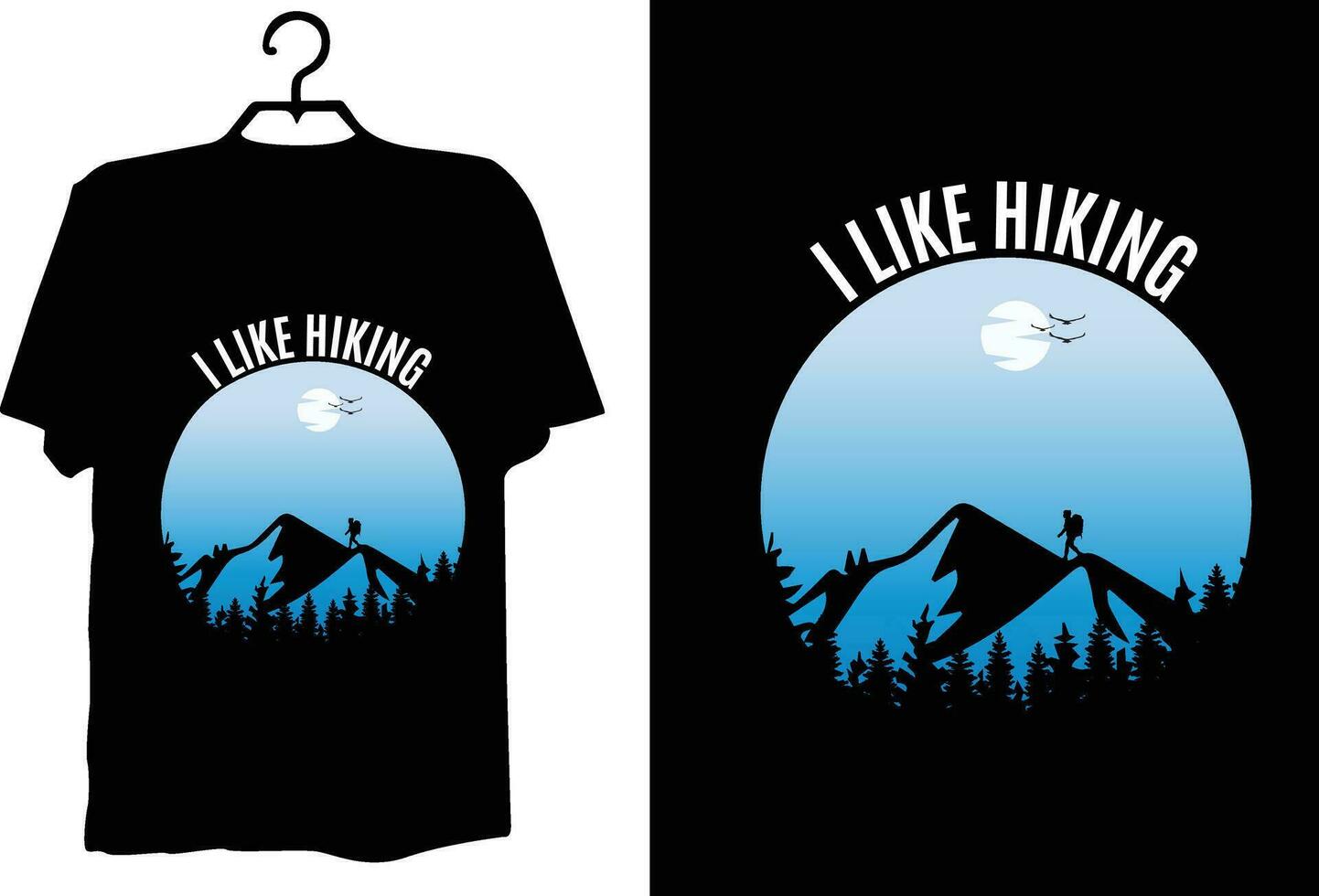 Hiking t shirt design vector