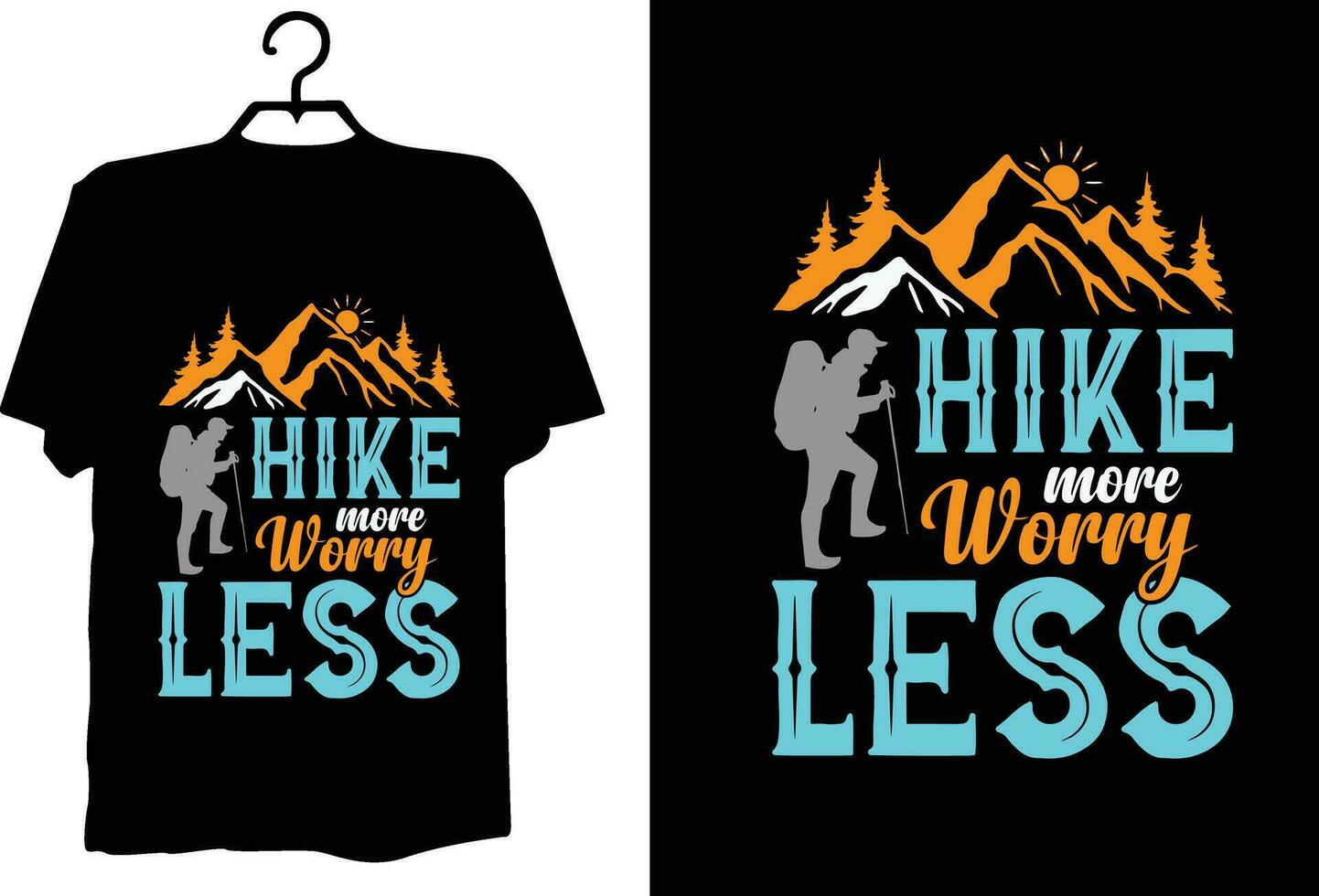 Hiking t shirt design vector