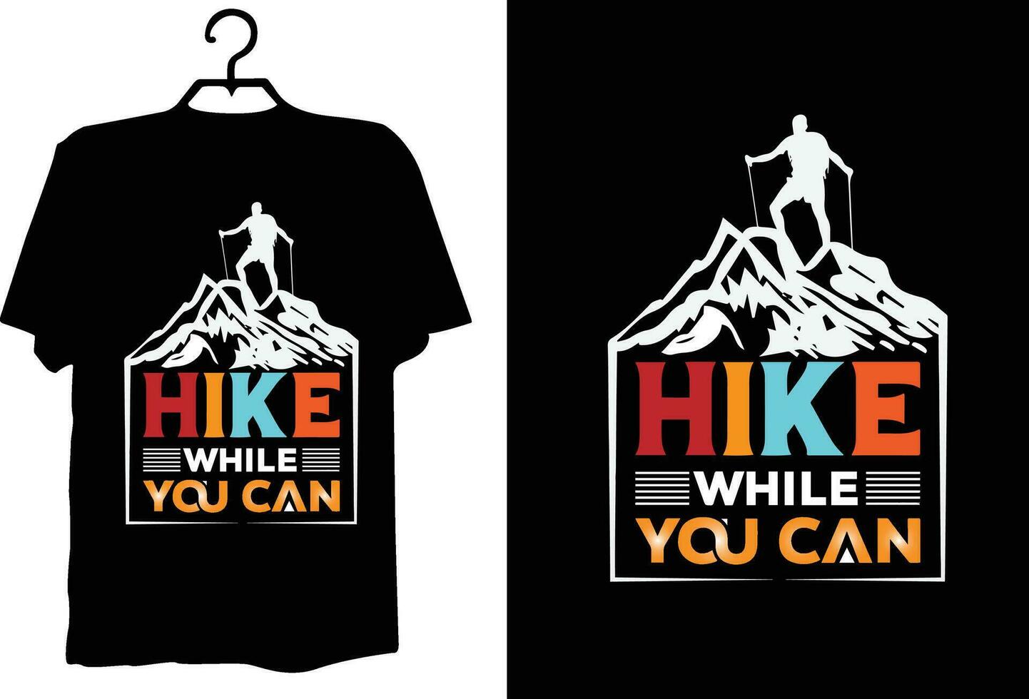 Hiking t shirt design vector