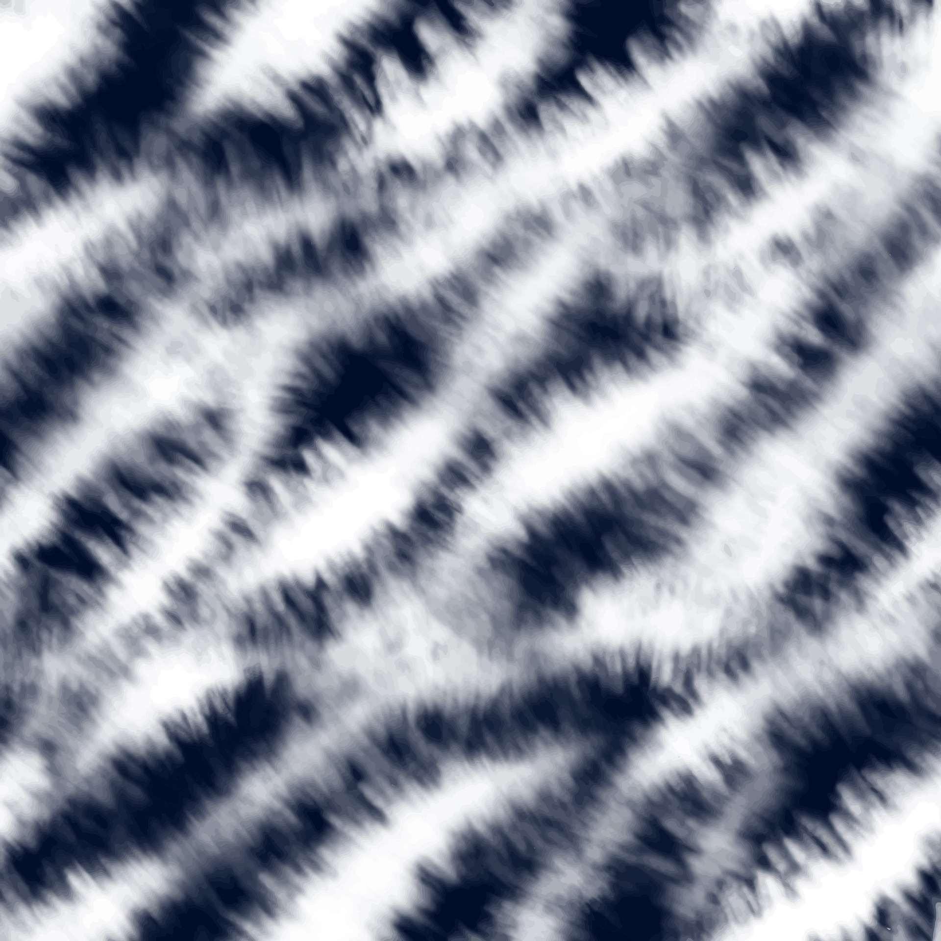 Seamless pattern with tie dye zebra stripes in indigo and white colors