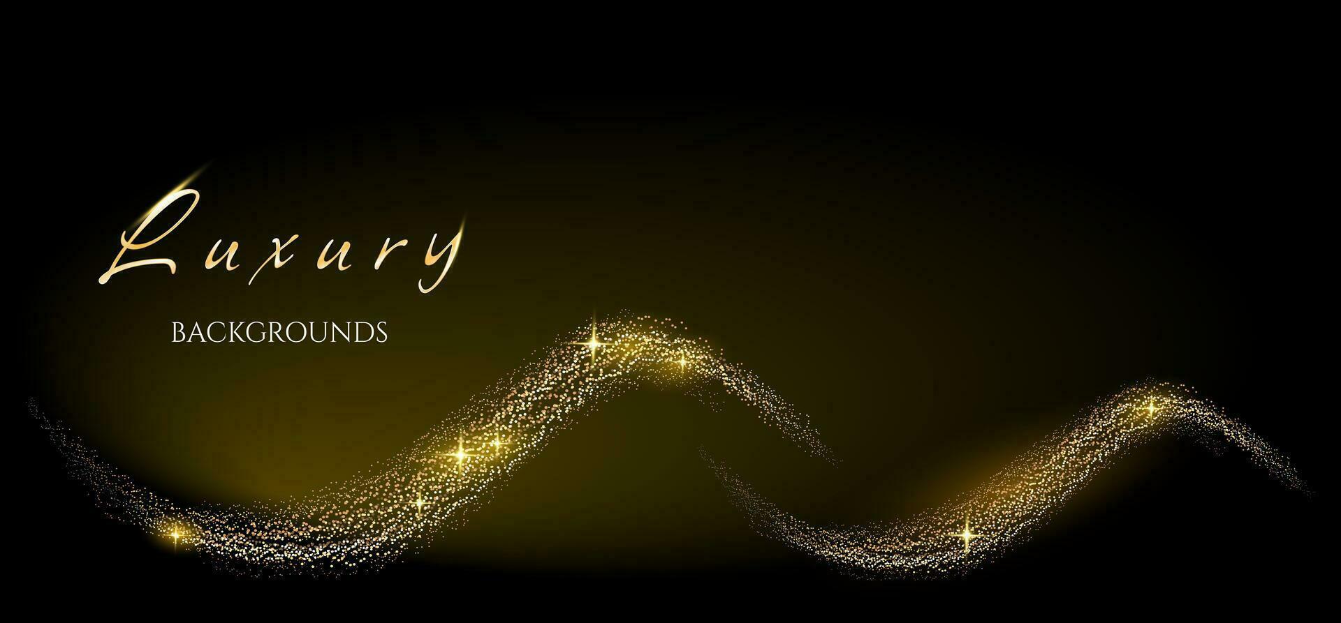 Award ceremony luxurious vector background with golden sparkles and stars. Holiday postcard, web banner, greeting, invitational backdrop with golden dust.