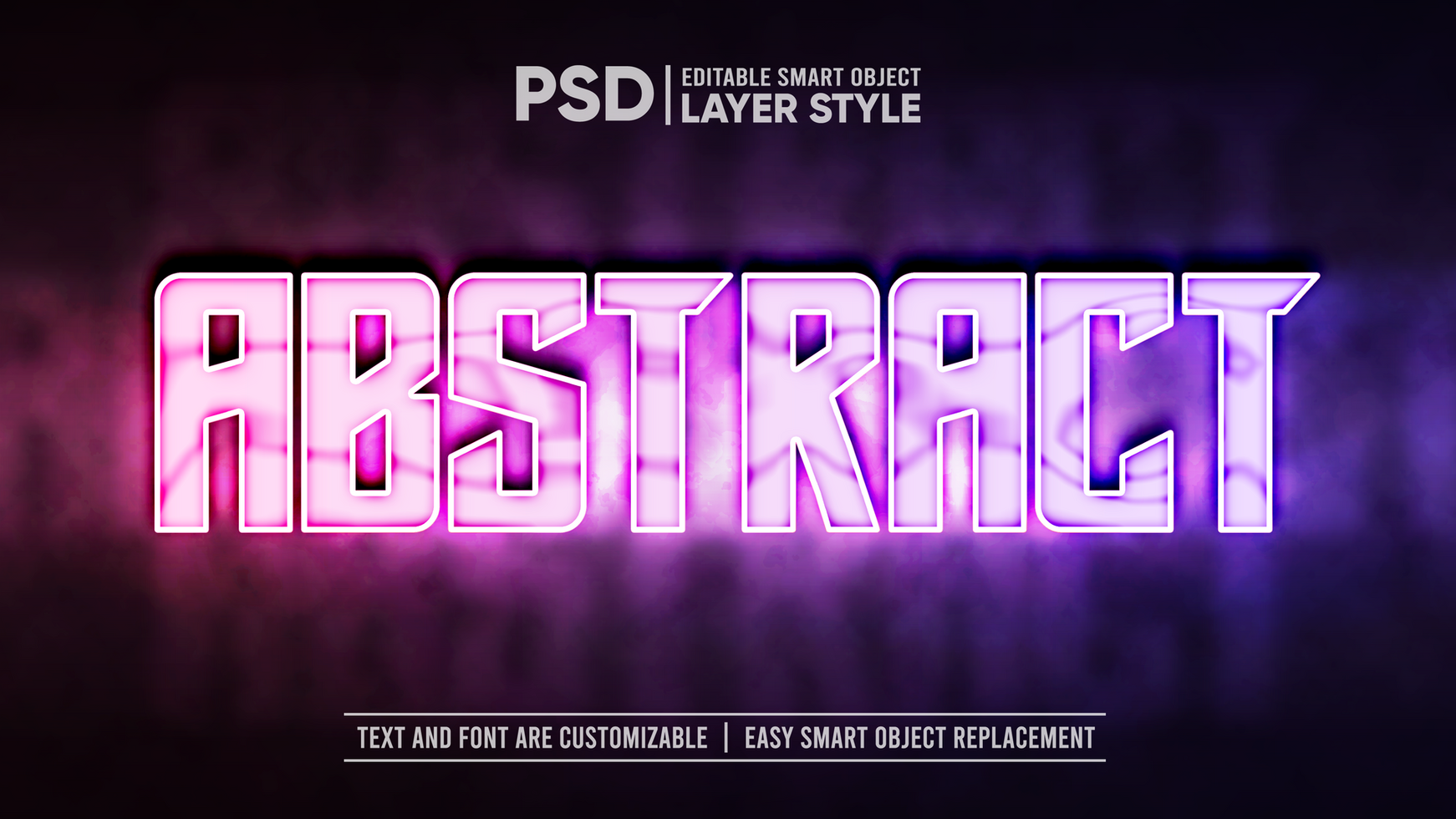 Abstract Glowing LED Light Lamp Editable Layer Style Smart Object Text Effect psd