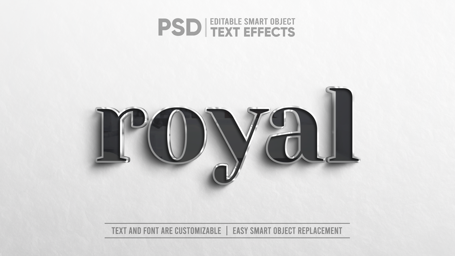 3d realista elegante Preto com prata quadro, Armação texto editável inteligente objeto brincar psd