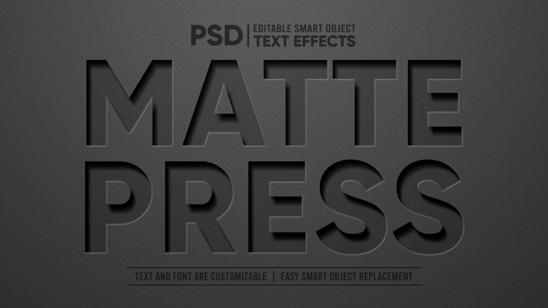 Black Matte Vinyl 3D Editable Smart Object Text Effect psd