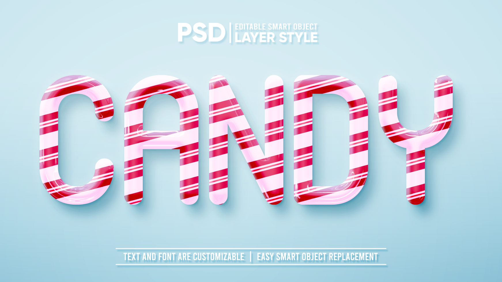 Sweet Candy Cane Smart Object Layer Effect psd