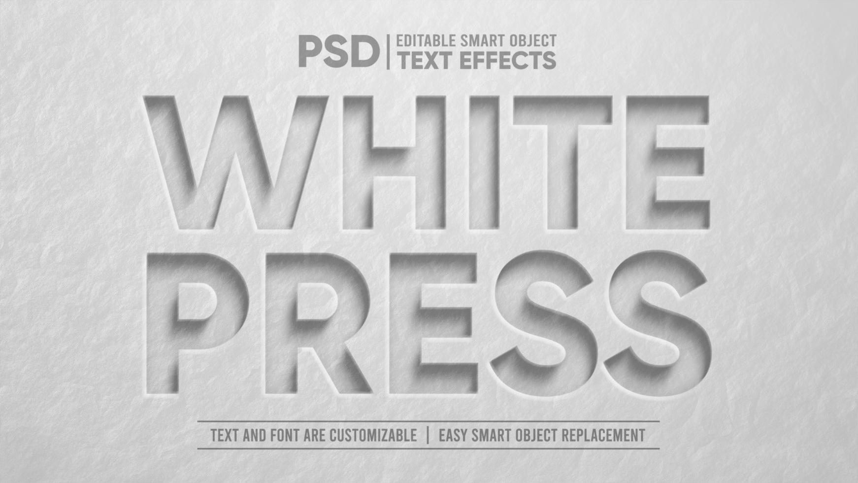 vit sten Tryck 3d redigerbar smart objekt text effekt psd