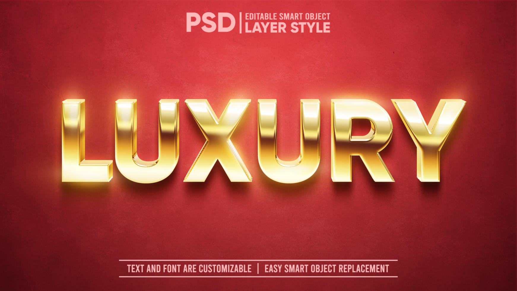 3D Luxury Golden Text on Red Carpet Editable Layer Style Text Effect psd