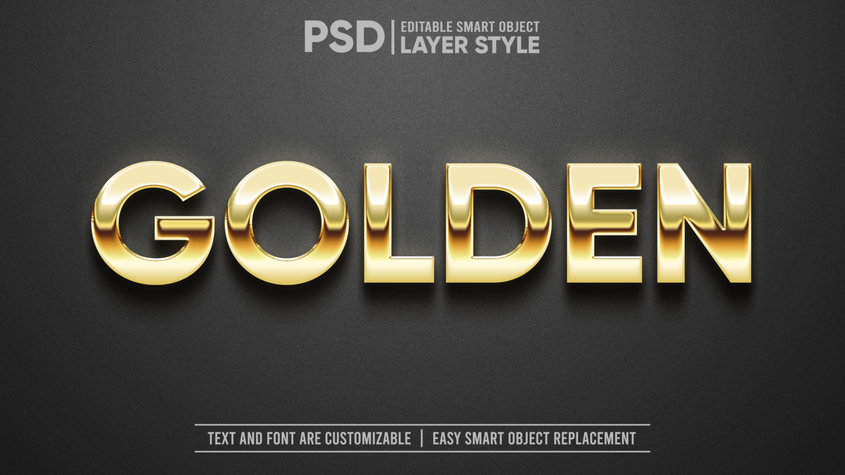 3D Golden Text or Logo on Black Granite Editable Smart Object Mockup Text Effect psd