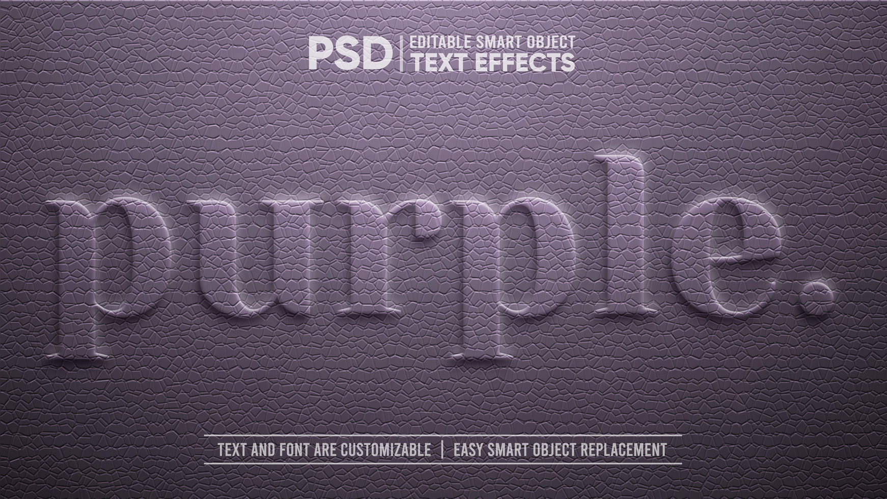 Elegant Vintage Leather With Purple Emboss Editable Smart Object Text Effect psd