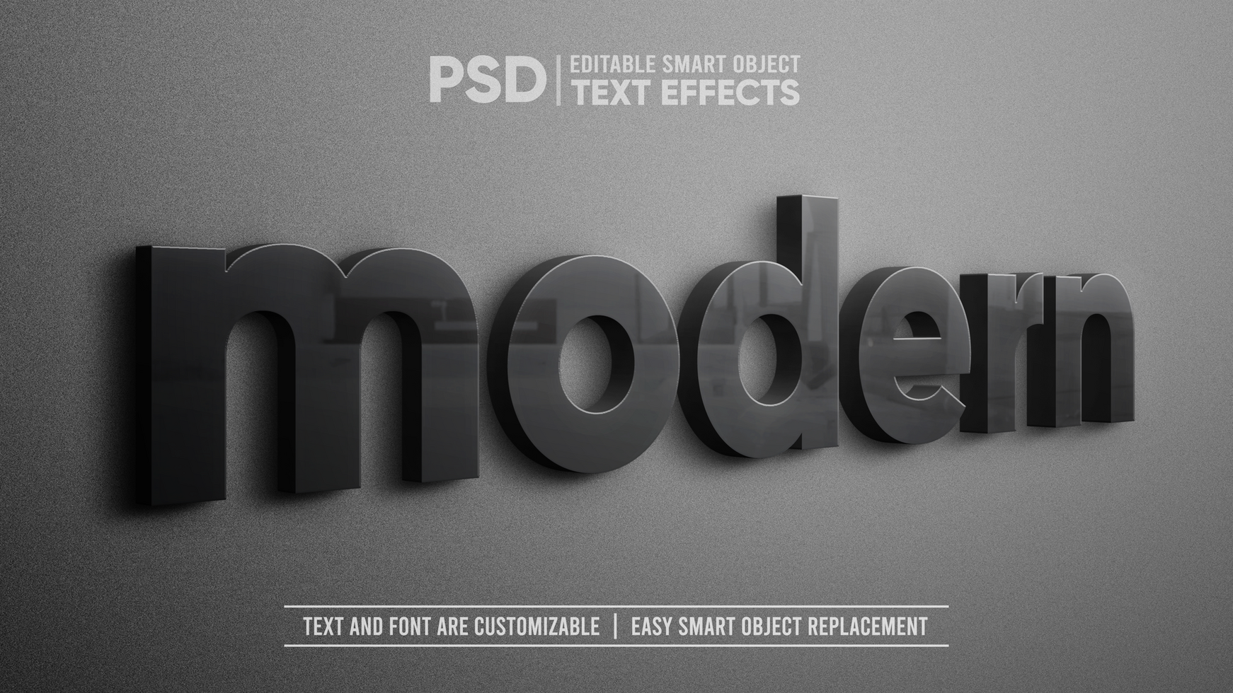 3D Perspective Side View Realistic Elegant Black Ceramic Text Editable Smart Object Mockup psd