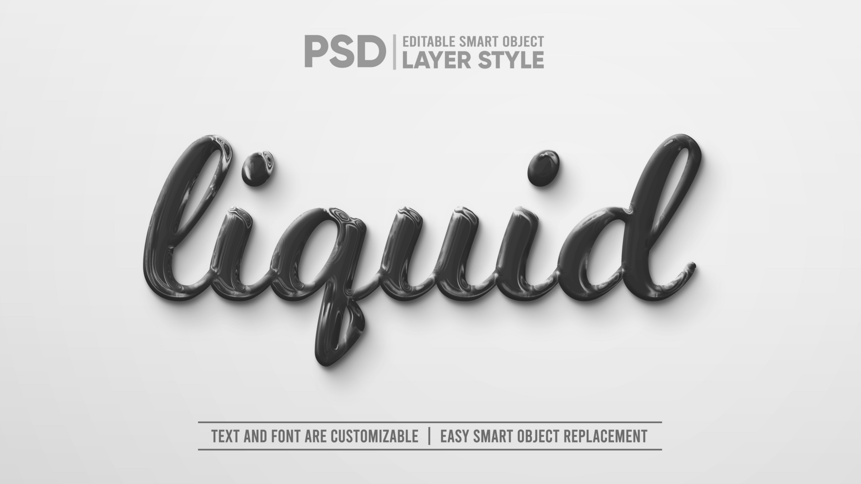 Realistic Liquid Black Oil Editable Text Effect Smart Object Mockup psd