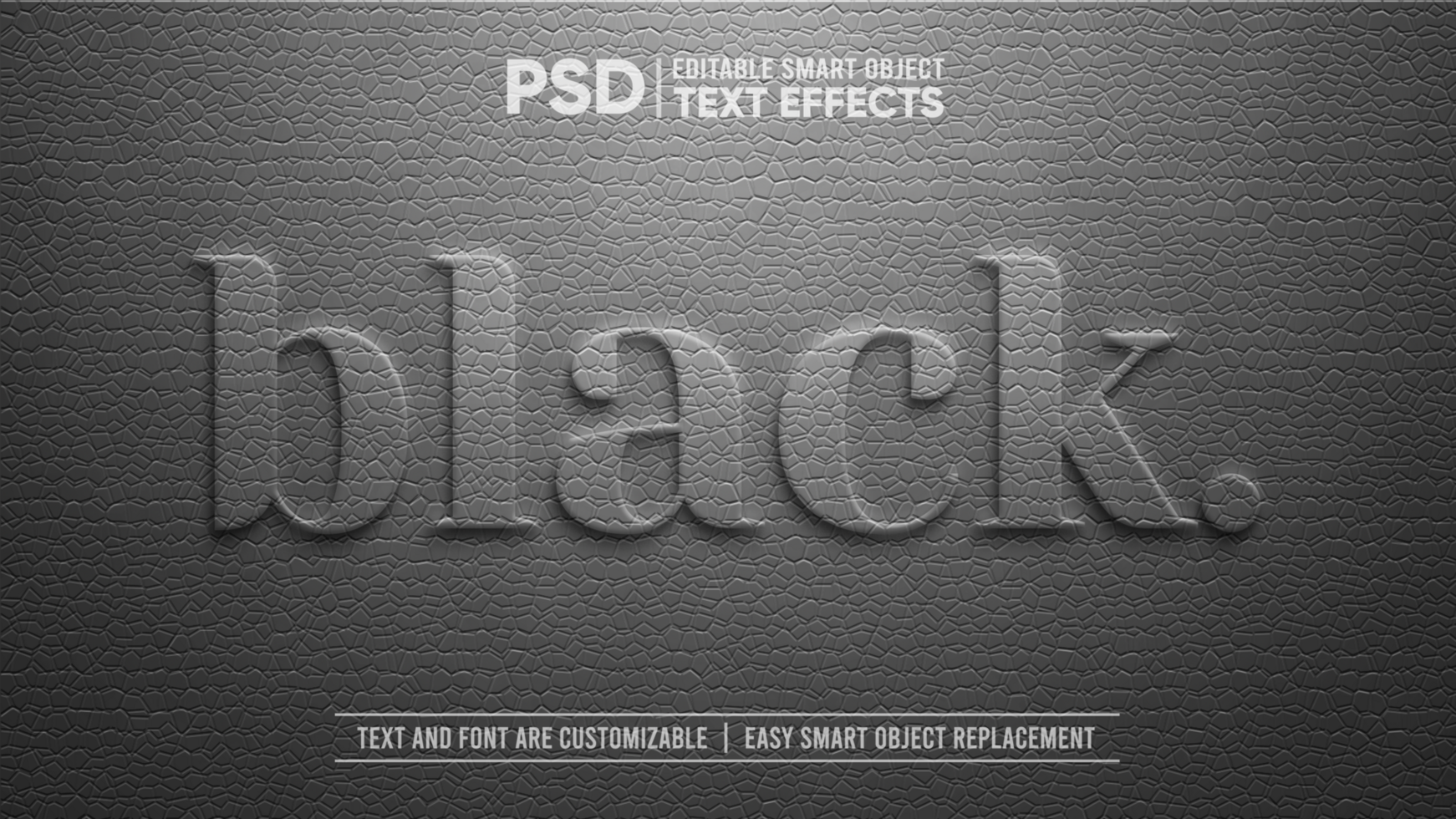 Elegant Vintage Leather With Black Emboss Editable Smart Object Text Effect psd