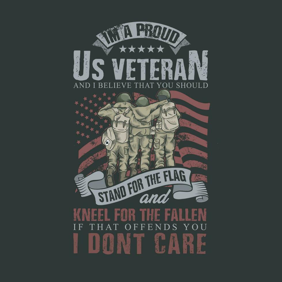 usa veteran design with flag vector