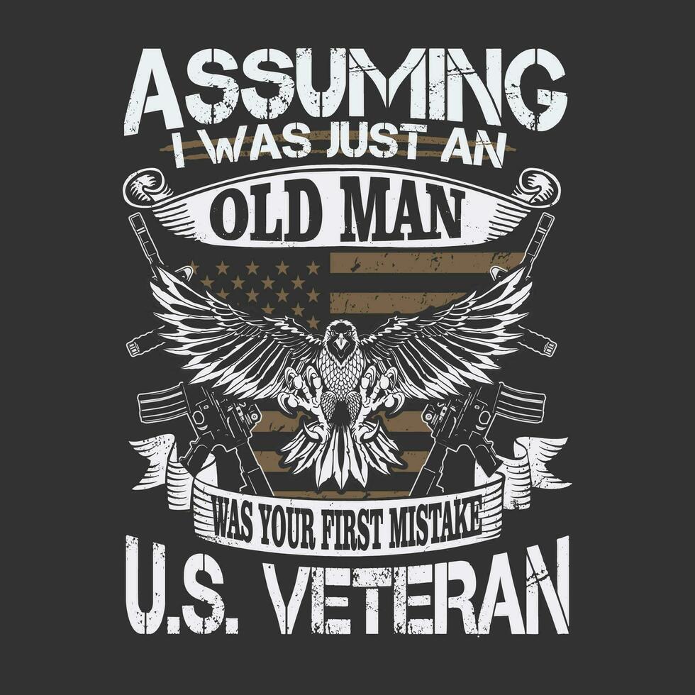 usa veteran design with flag vector