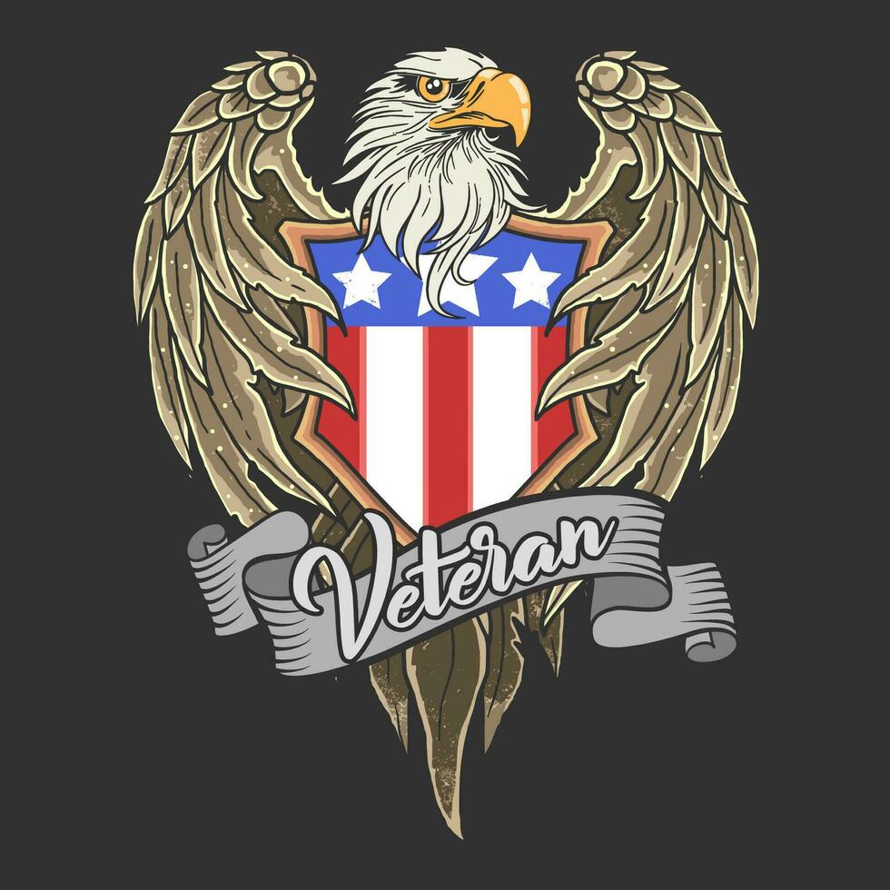 usa veteran design with flag vector