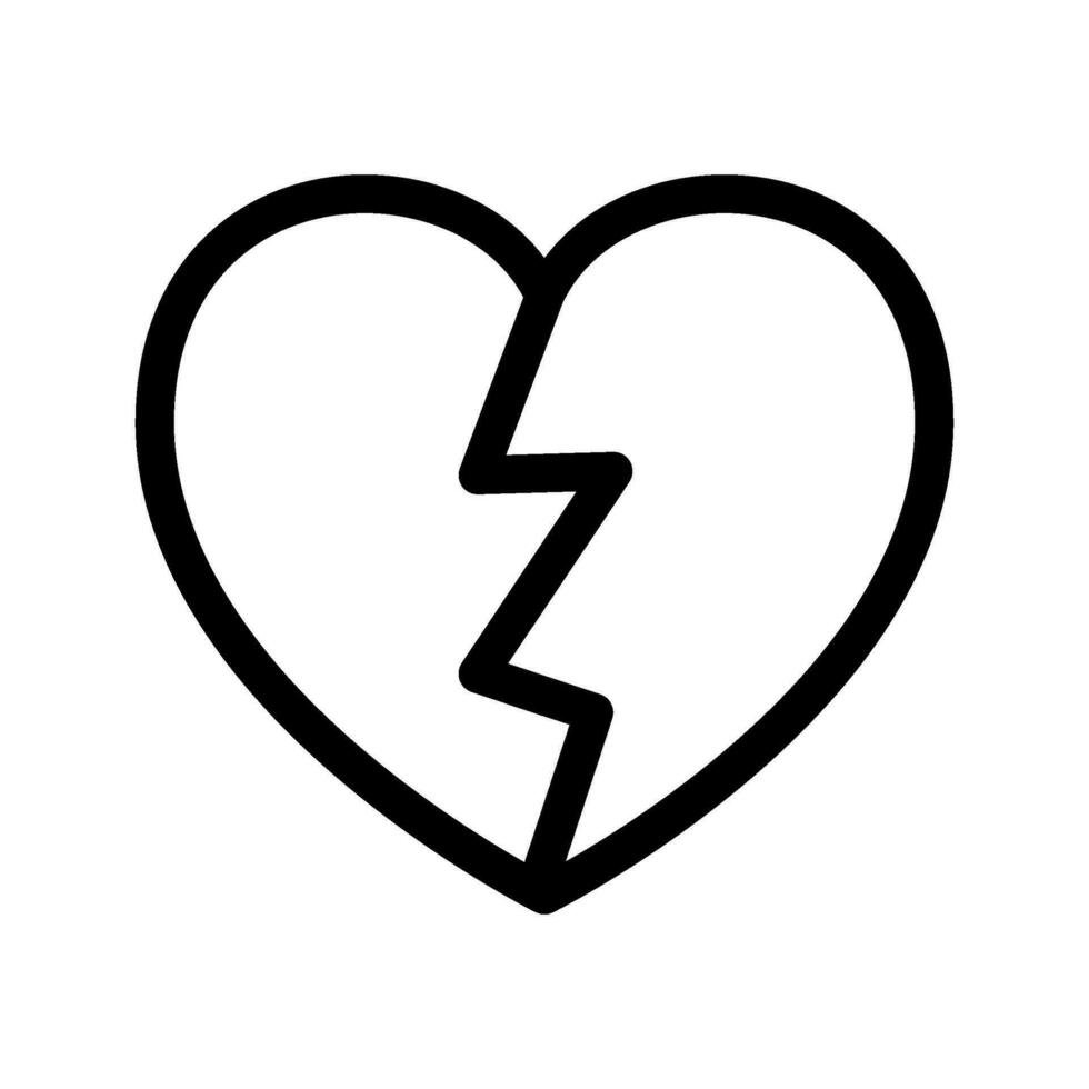 Broken Heart Icon Vector Symbol Design Illustration