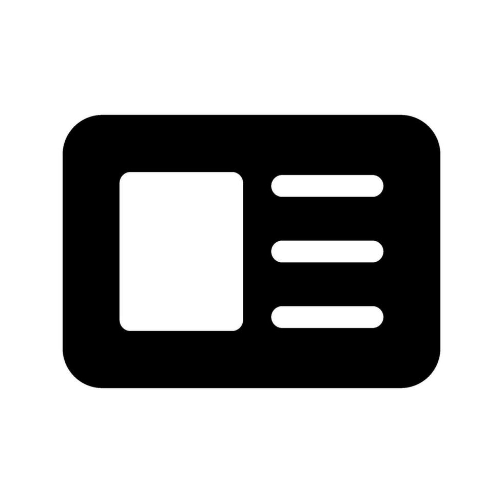 Id Card Icon Vector Symbol Design Illustration
