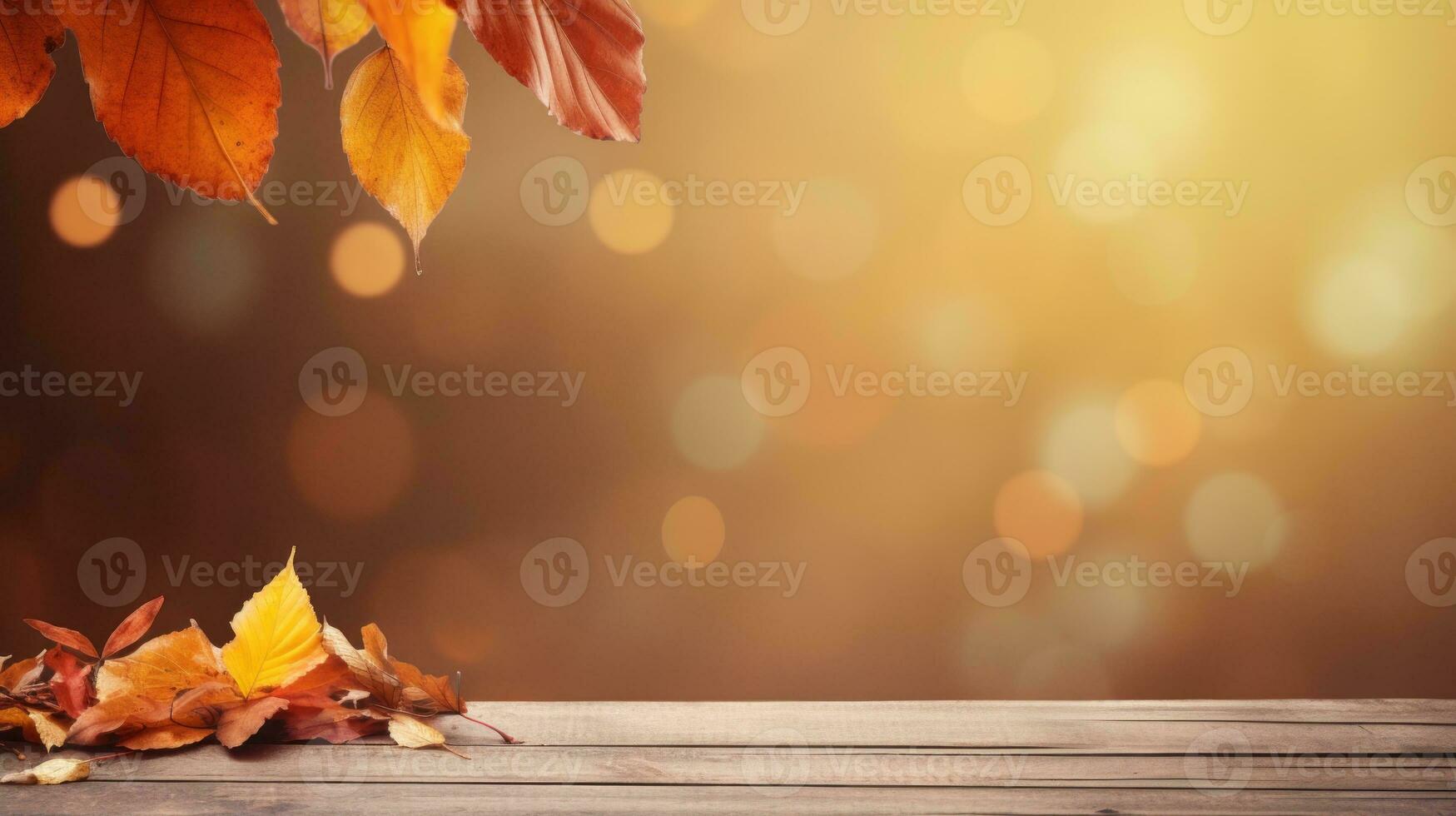 Autumn leaves background with copy space photo