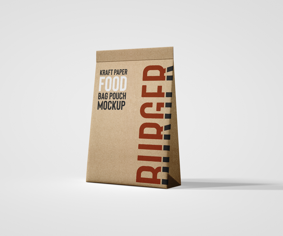 Kraft Paper Food Bag PSD Mockup