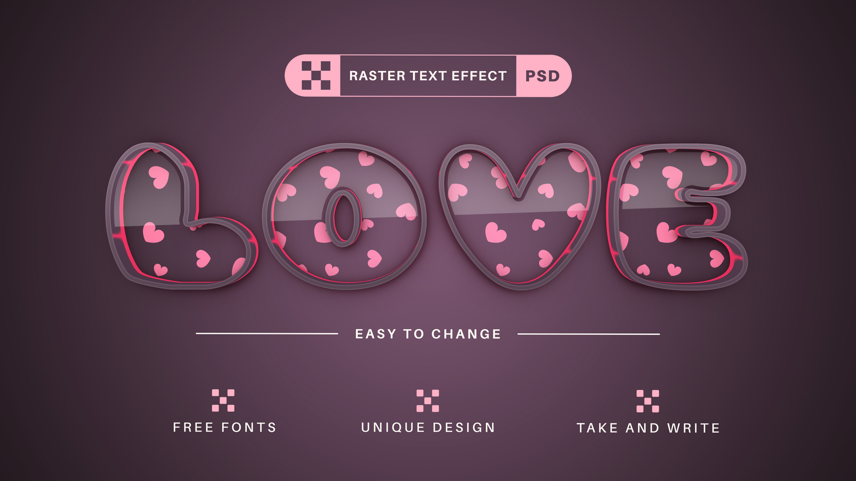 PSD Love - Editable Text Effect, Font Style