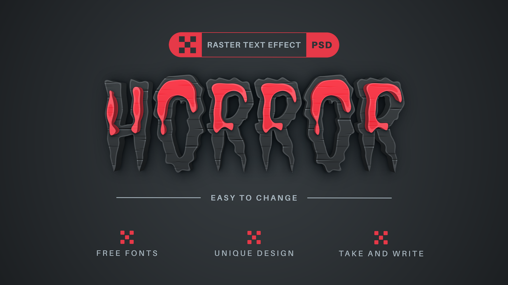 Horror - Editable Text Effect, Font Style psd