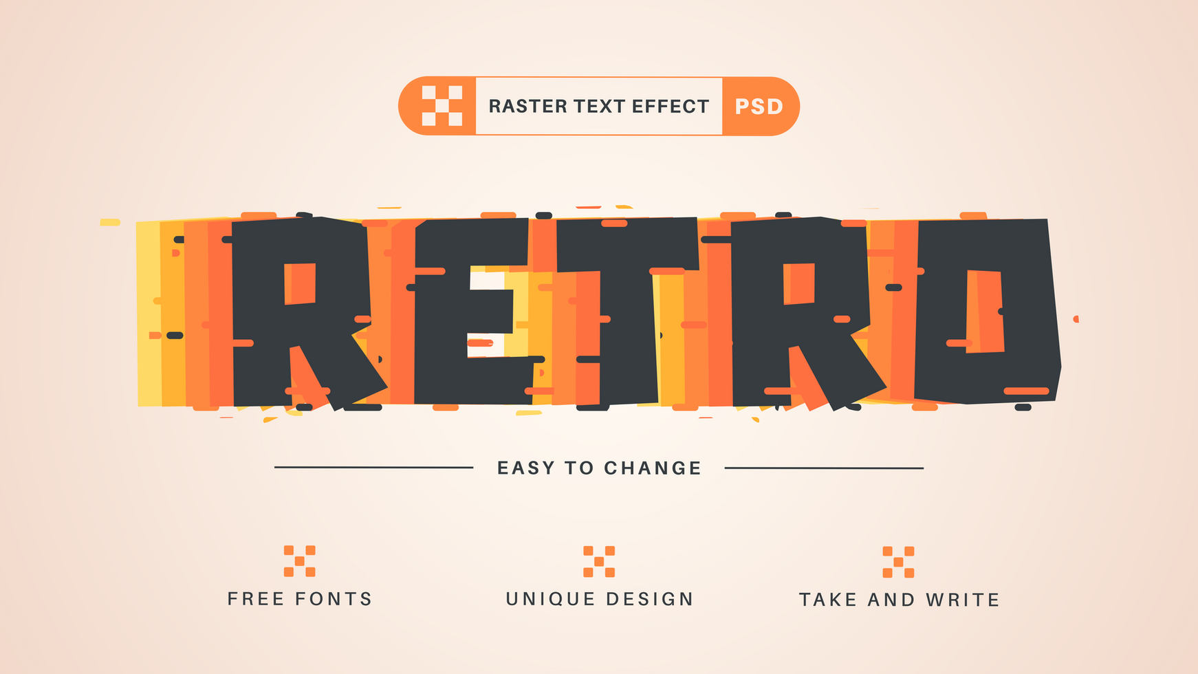 Retro Editable Text Effect Font Style psd