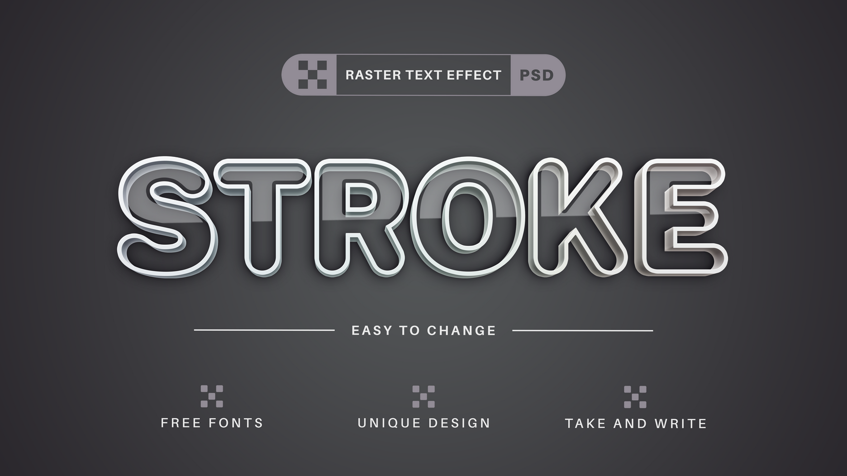 White Stroke - Editable Text Effect, Font Style psd