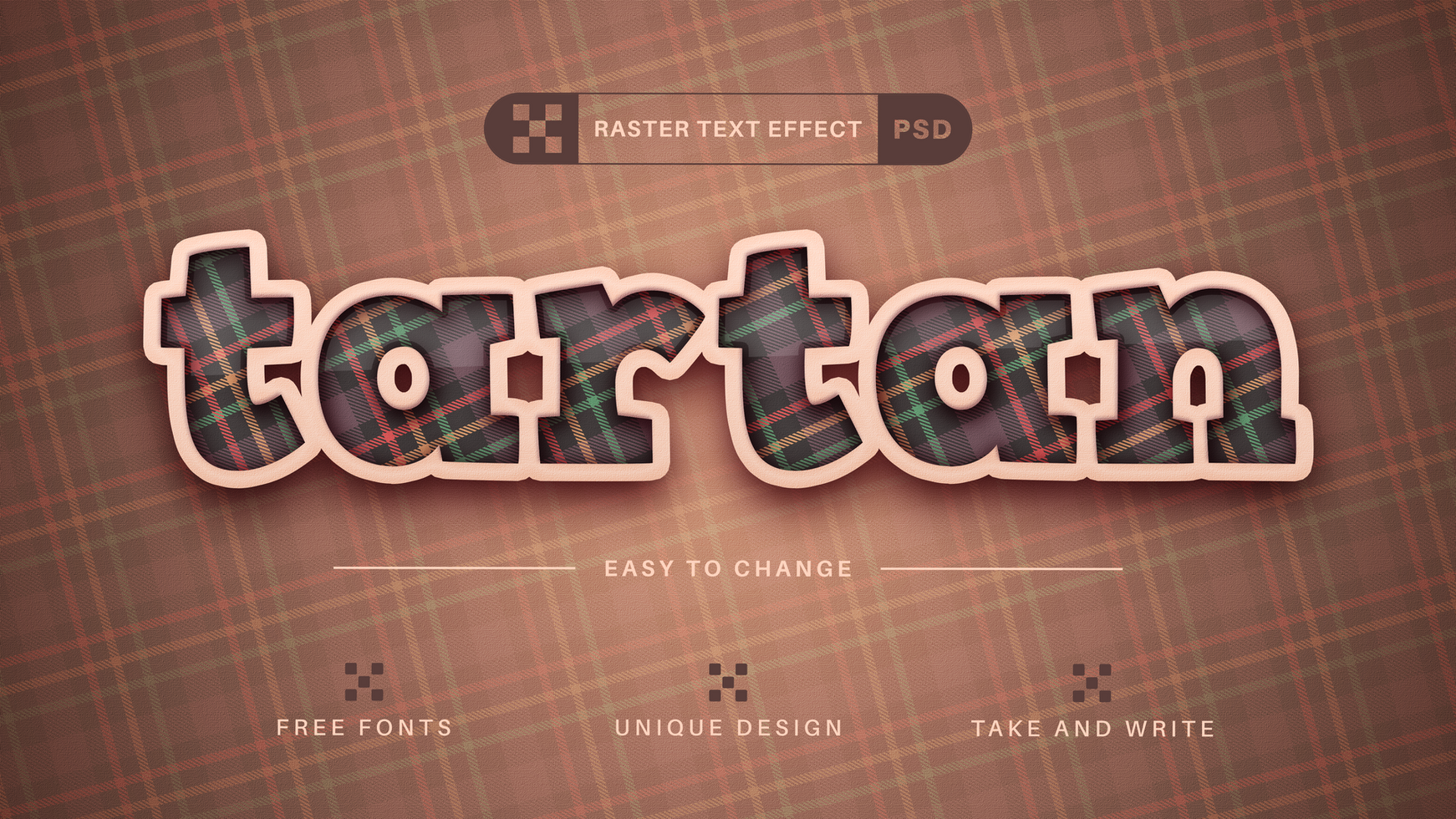 Tartan - Editable Text Effect, Font Style psd