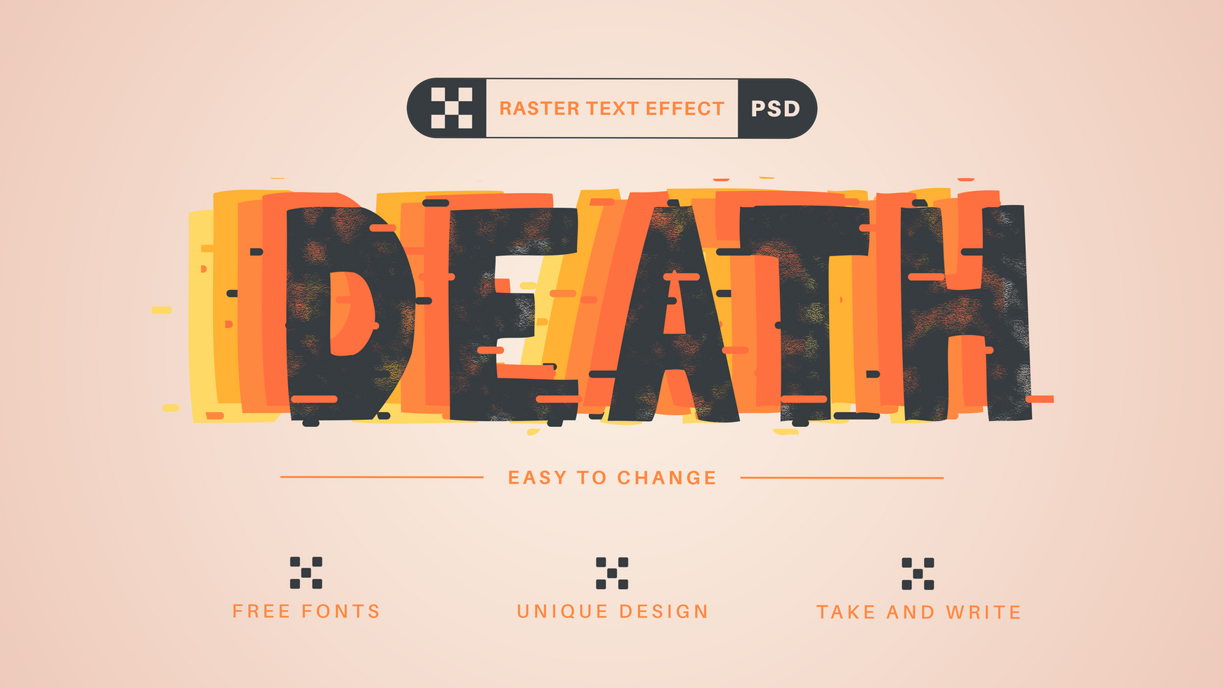 Death - Editable Text Effect, Font Style psd