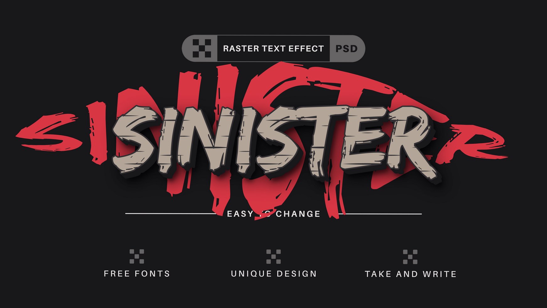 Sinister - Editable Text Effect, Font Style psd