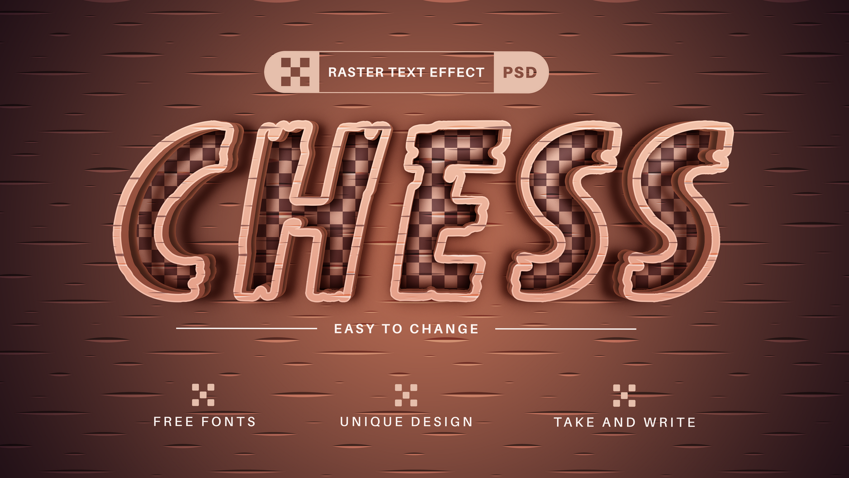 Chess - Editable Text Effect, Font Style psd