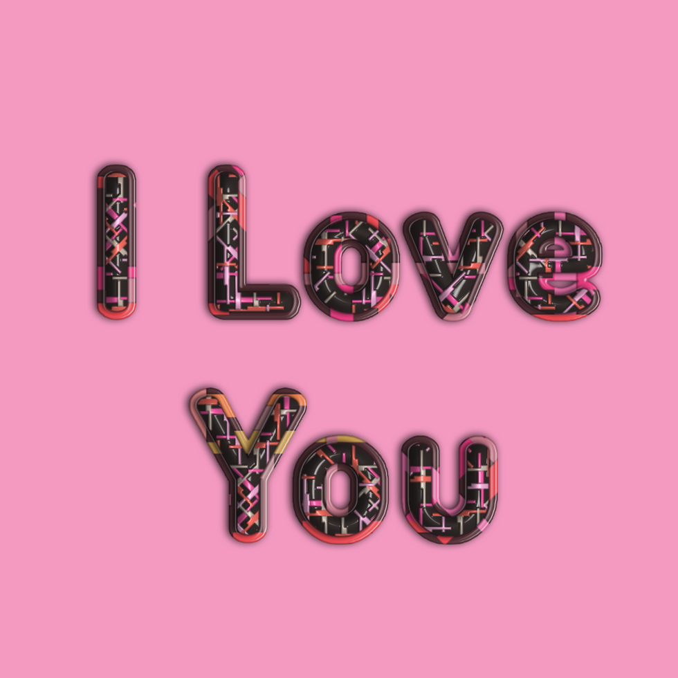 I Love you text effect mockup psd