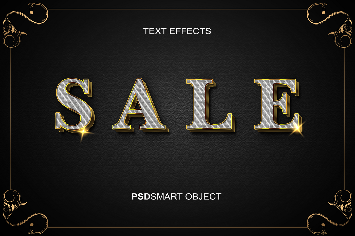 luxury editable text effect Sale gold 3d text style psd