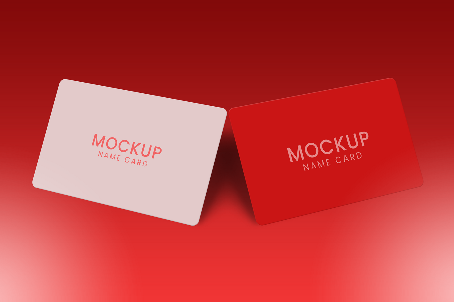 red name card mockup design psd