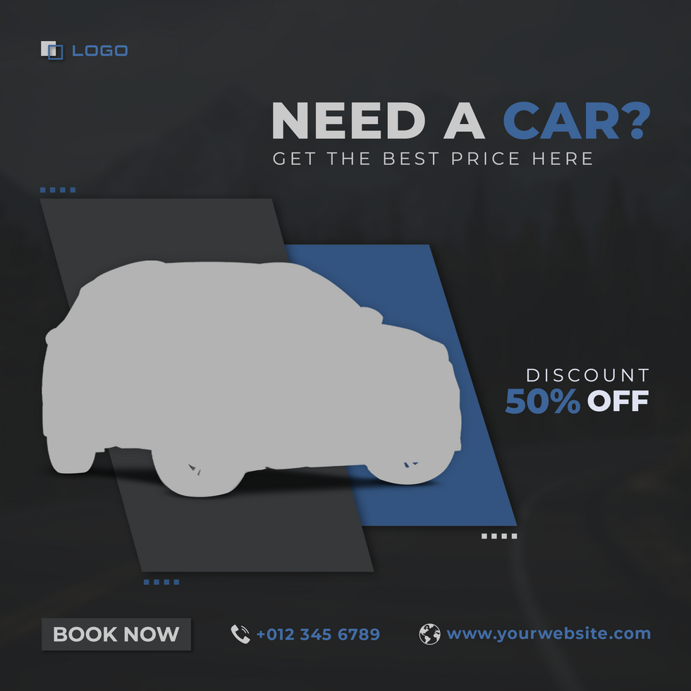 Rent Car Social Media Post Template psd