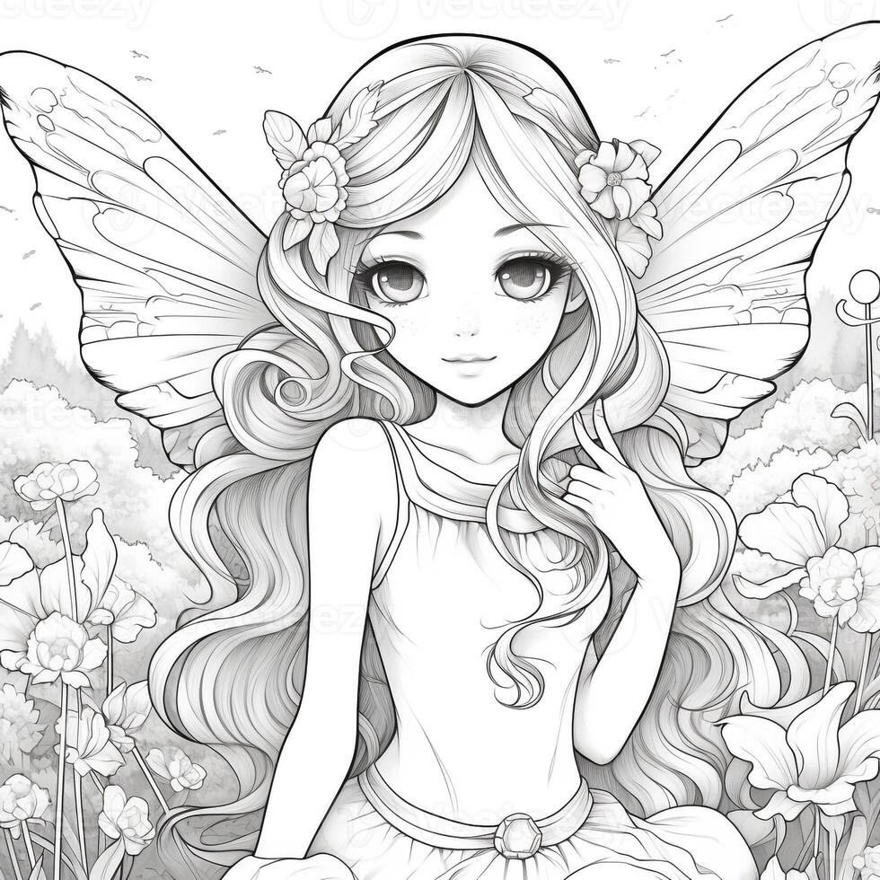 Fairy Girl Coloring Pages photo