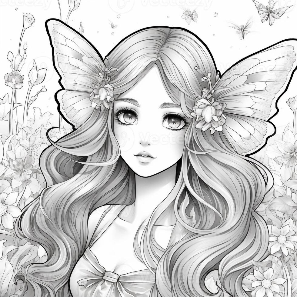 Fairy Girl Coloring Pages photo