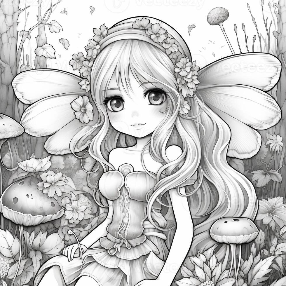 Fairy Girl Coloring Pages photo