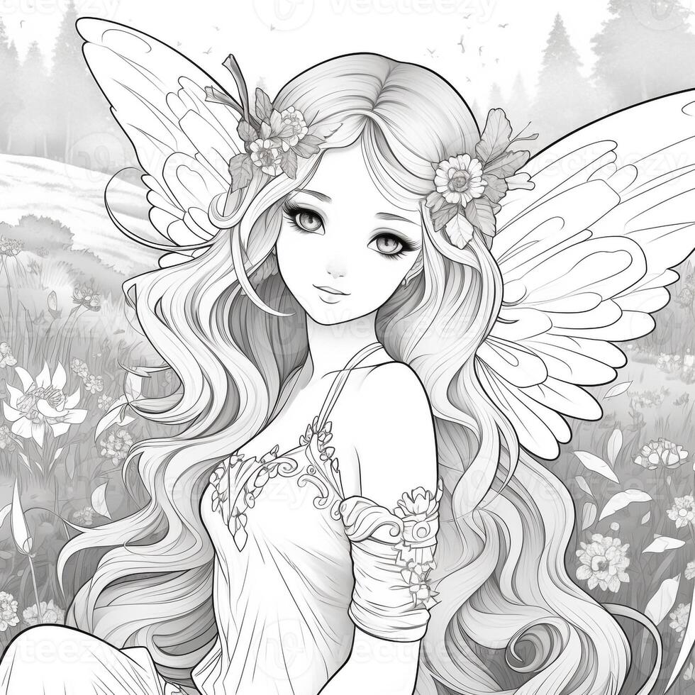 Fairy Anime Coloring Pages For - Fairy Girl Coloring Pages Photo 