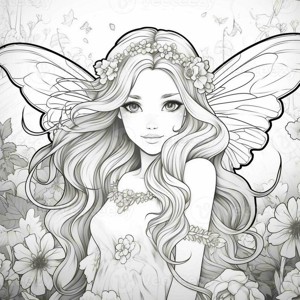 Fairy Girl Coloring Pages photo