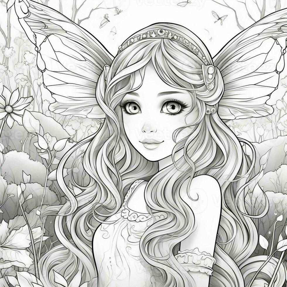 Fairy Girl Coloring Pages photo