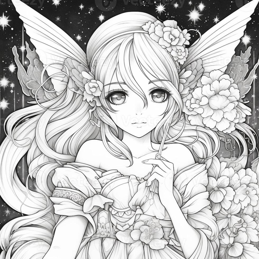 Fairy Girl Coloring Pages photo