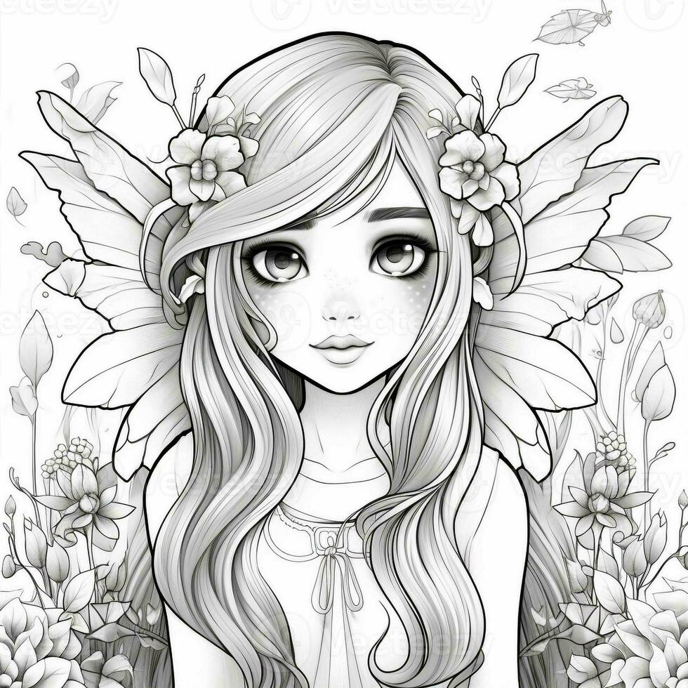 Fairy Girl Coloring Pages photo