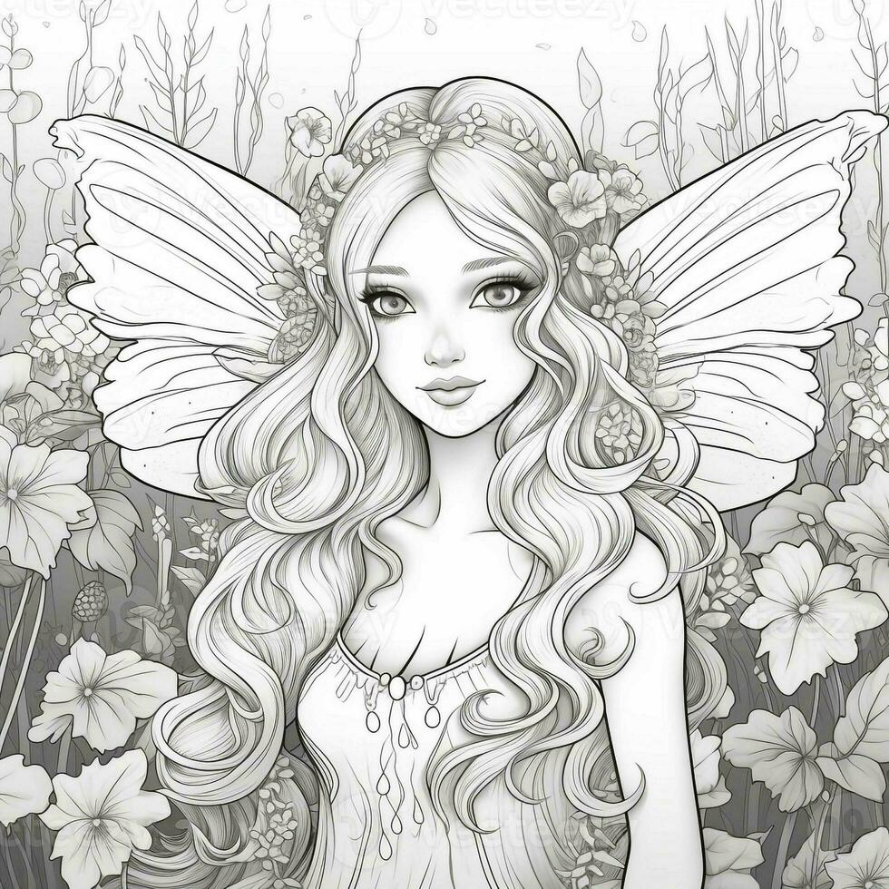 Fairy Girl Coloring Pages photo