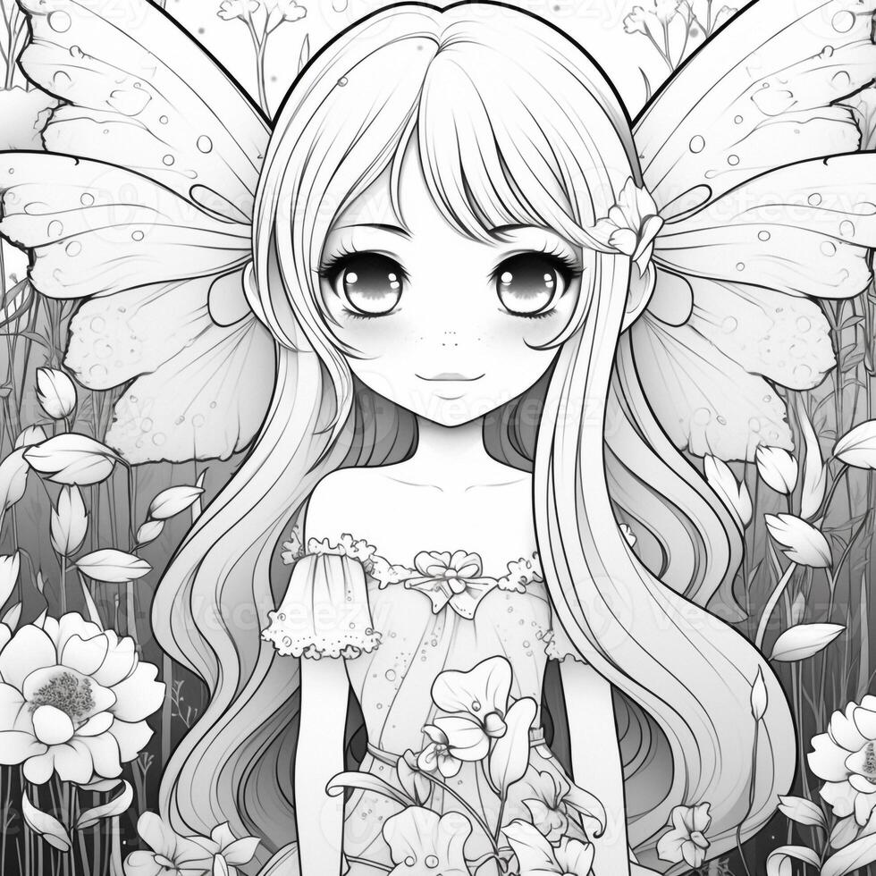 Fairy Girl Coloring Pages photo